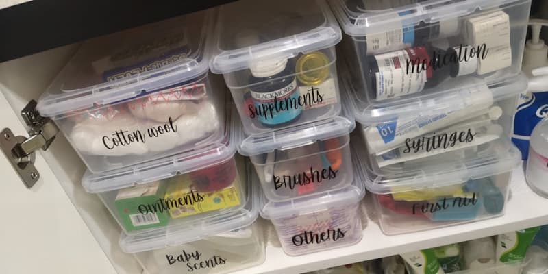 Label supplies containers 
